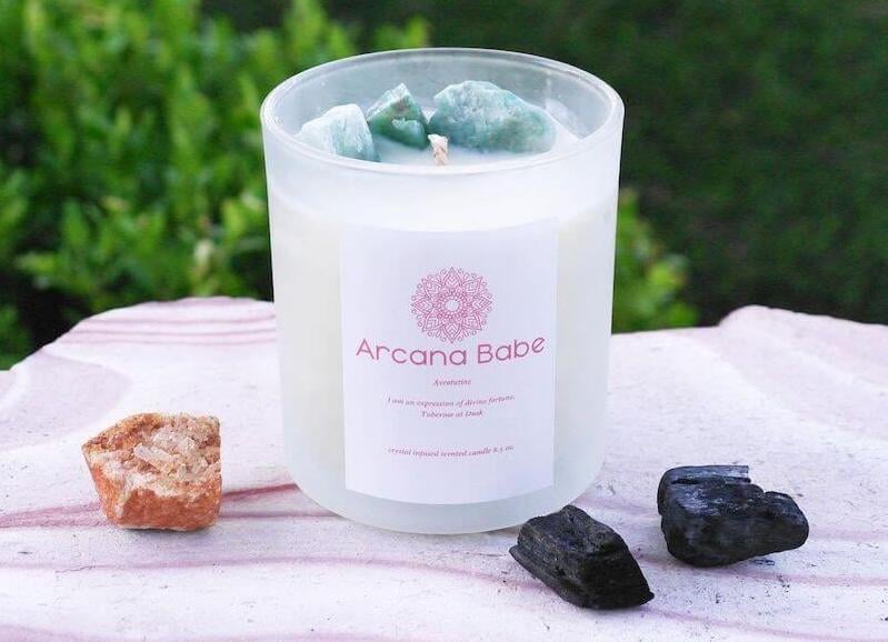 Arcana Babe crystal-infused candle