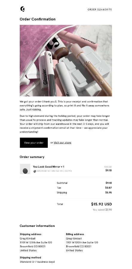 Order-confirmation-email-example-Glossier