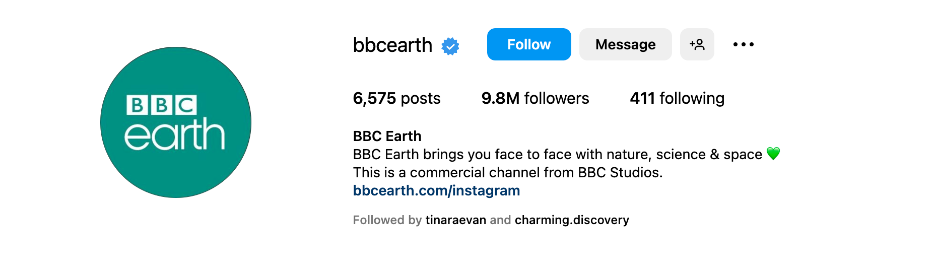 Instagram bio ideas - BBC