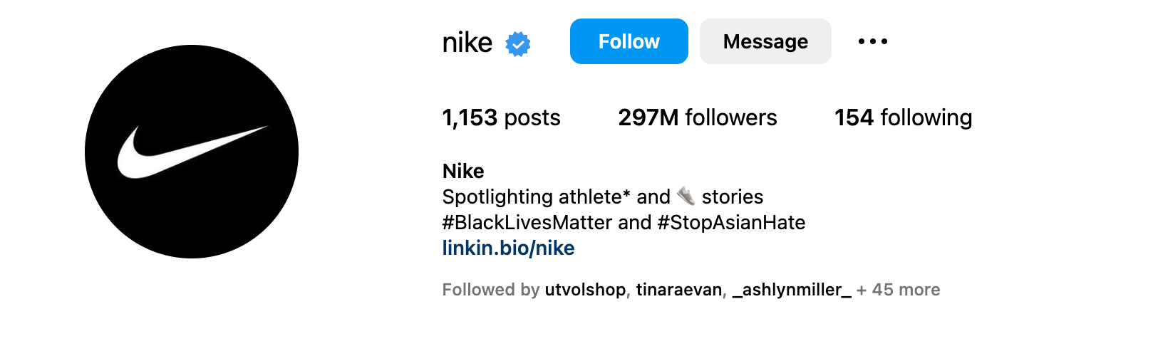 Instagram Bio ideas - Nike